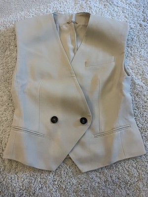 Brunello Cucinelli Women's Beige Sleeveless Double-Breasted Vest size 42