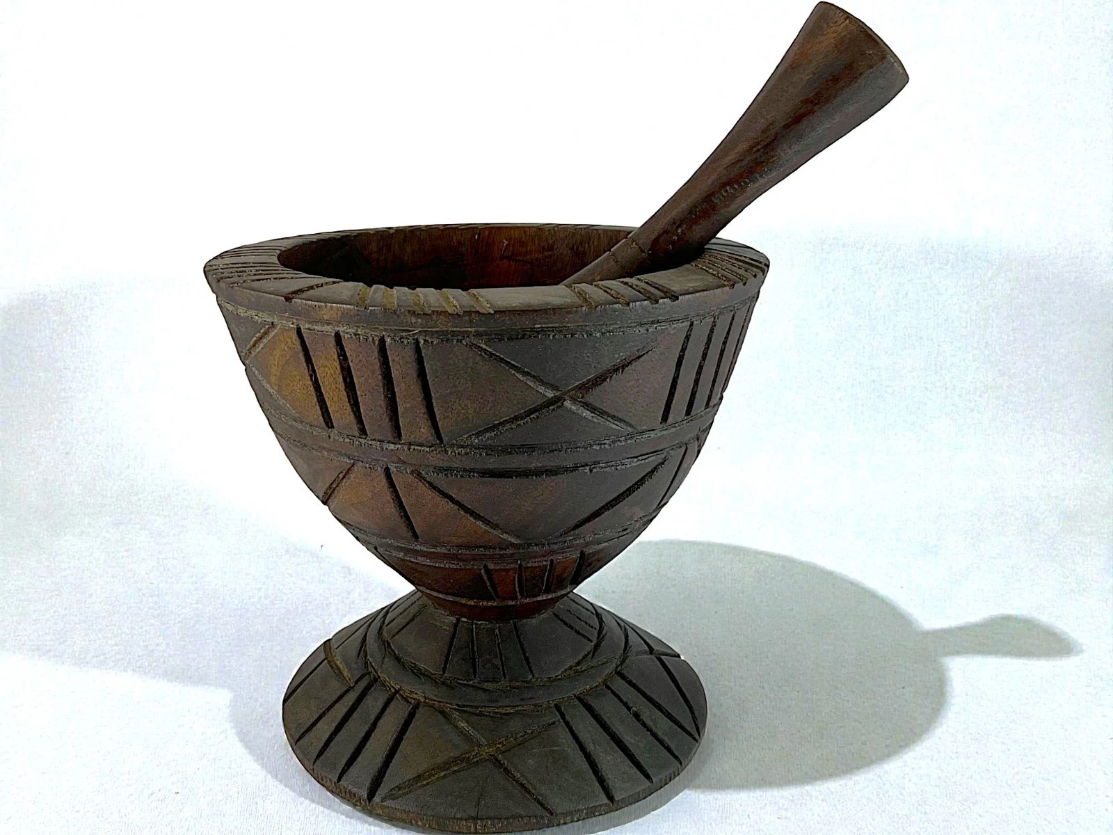 Large Hand-carved Wooden Pestle & Mortar
Opens in a new window or tab