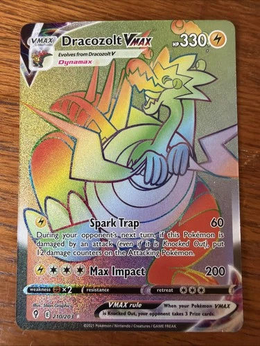 Pokemon TCG Dracozolt VMAX (Secret) 210/203 Swsh07: Evolving Skies Secret Rare