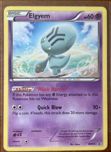 Pokemon Elgyem BW55 2012, Promotional, BW Promos (Lightly Played)