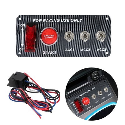 Universal Racing Car Ignition Switch Panel Engine Start Push Button LED Toggle
