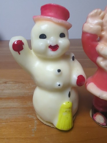 Vintage 50/60’s Gurley Santa Claus & Snowman Candle Christmas Figure Lot (2) - Picture 20 of 22