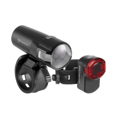 AXA COMPACTLINE 20 USB LED Scheinwerfer Beleuchtung Vorne & hinten 20 LUX StVZO
