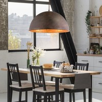 Pendellampe HäNgeleuchte Wohnzimmerlampe Industriell Rost Gold Retro Led H 120Cm