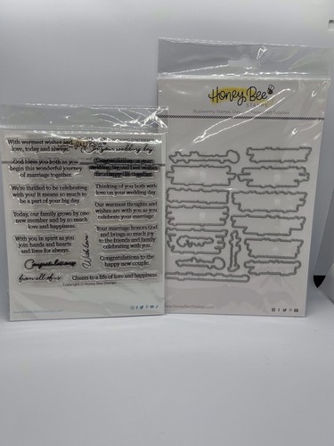 Honigbiene-Hochzeit Sprüche Stempel und Stanzen Set.