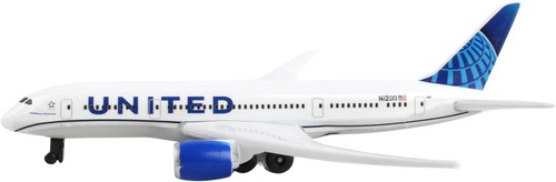 Jouet modèle d'avion United 747 en métal très détaillé pour enfants avec pièces et roues en plastique - Photo 4 sur 6