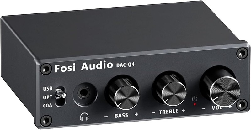 Fosi Audio Q4 DAC Headphone Amp USB Optical Coaxial 3.5mm RCA Desktop Converter