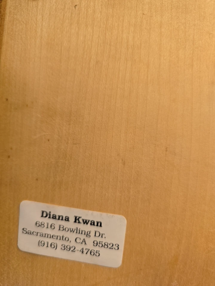 Diana Kwan “Chi” Hand-Carved Wood Wall Art 11x9 Signed Bamboo Design Sacramento - Image 2 of 4