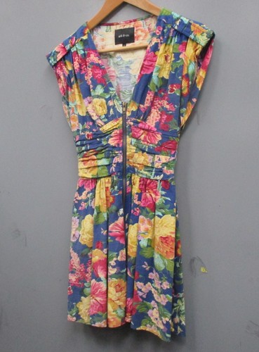 Ark & Co. Girls Dress Size S Multicolor Short Sleeve V-Neck Full Zipper Dress - Picture 12 of 12