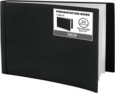 Dunwell 8.5X11 Portfolio Binder (Horizontal), Plastic Presentation Book, 24 Pock