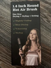 1.6 Inch Round Hot Air Brush Round Blow Dryer Brush Gold W/ Accessories No Spin