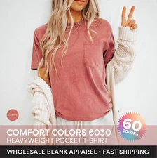 Comfort Colors Pocket Tee 6030 Unisex Short Sleeve Heavyweight T-shirt