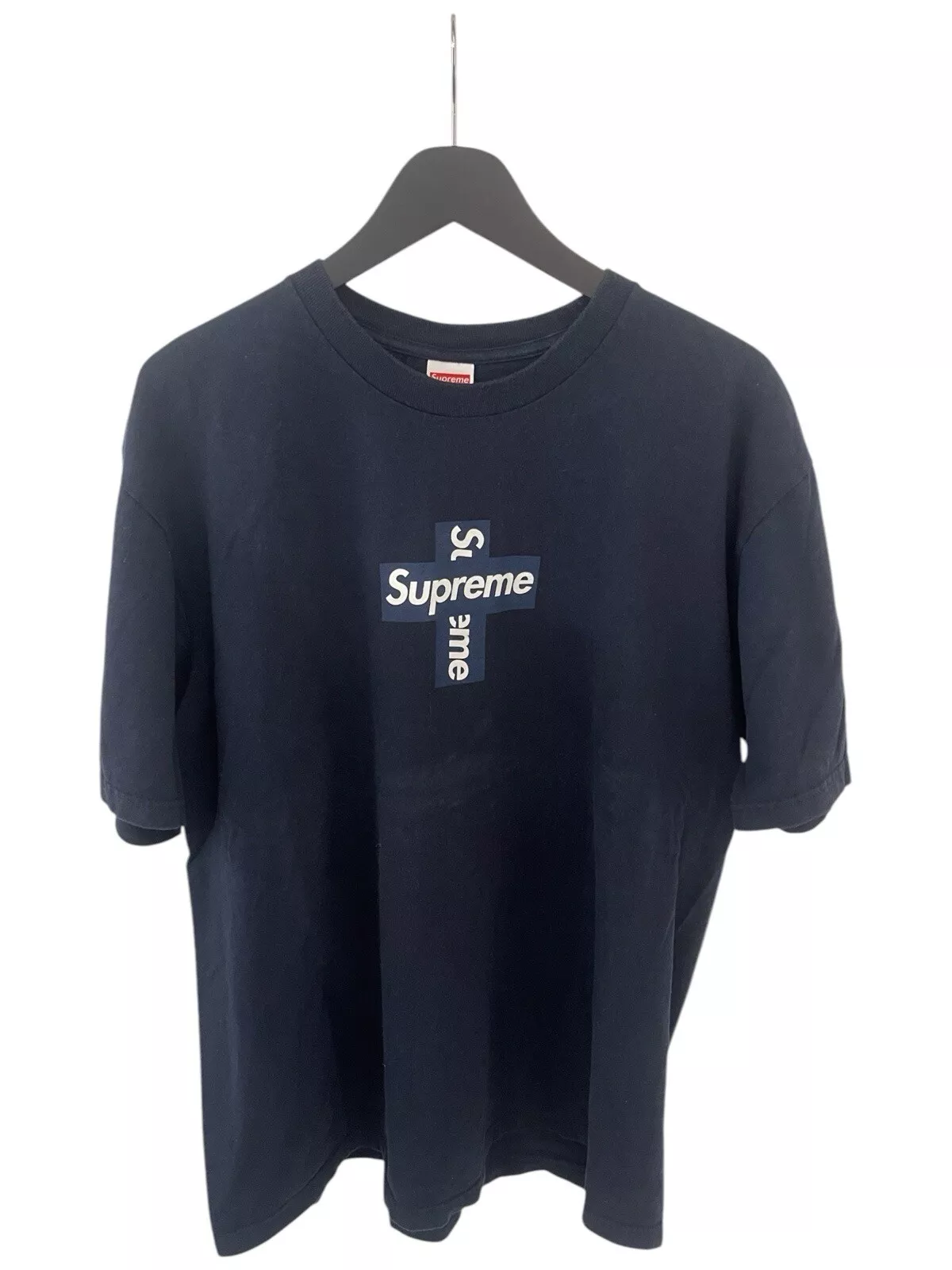 Tee shirt Supreme Cross Box Logo bleu marine XL