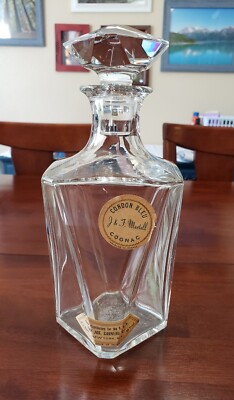 Cordon Bleu Cognac Crystal Decanter by Baccarat for J & F Martell with labels
