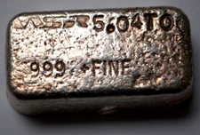 WSR 5.04 Oz Vintage 999+Fine Silver Bar Poured Vintage Western States Refining