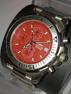 SECTOR 255 CRONOGRAFO 2653929045 QUADRANTE ROSSO NUOVO PERFETTO CON DATARIO