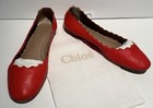 CHLOE Red Butter Soft Leather Flats Loafers Slipper Moccasin Shoes Bag Sz 40/10 — photo 1