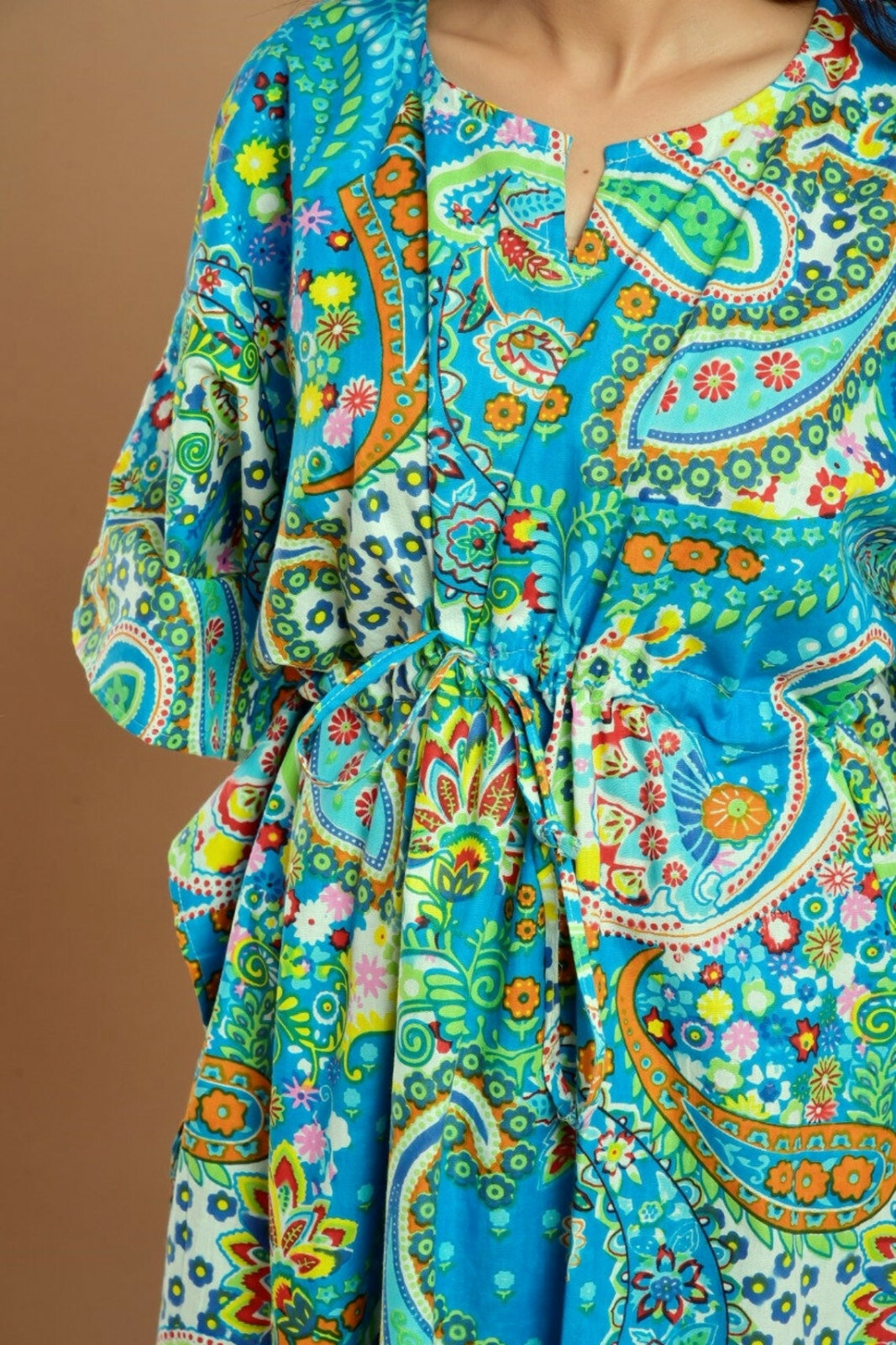 Indian Cotton Kaftan Maxi Dress Long Summer Caftan Women Beach Bikini