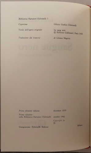 SANGUE NERO, Louis Guilloux. Feltrinelli, 1982. Come nuovo. - Foto 5 di 5