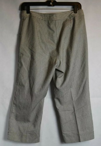 Vintage ABBIE MAGS WOMEN'S Sz 6 CAPRI CROPPED PANTS Brown and White PinStripe - Picture 5 of 7