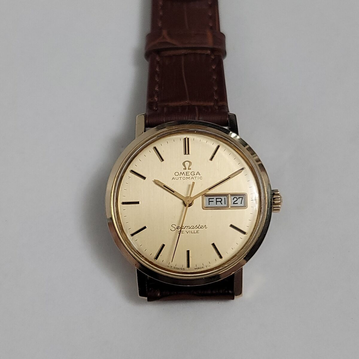 VINTAGE OMEGA 14k /SS SEAMASTER DE VILLE AUTOMATIC DATE /DAY VINTAGE OMEGA 14k /SS SEAMASTER DE VILLE AUTOMATIC DATE /DAY