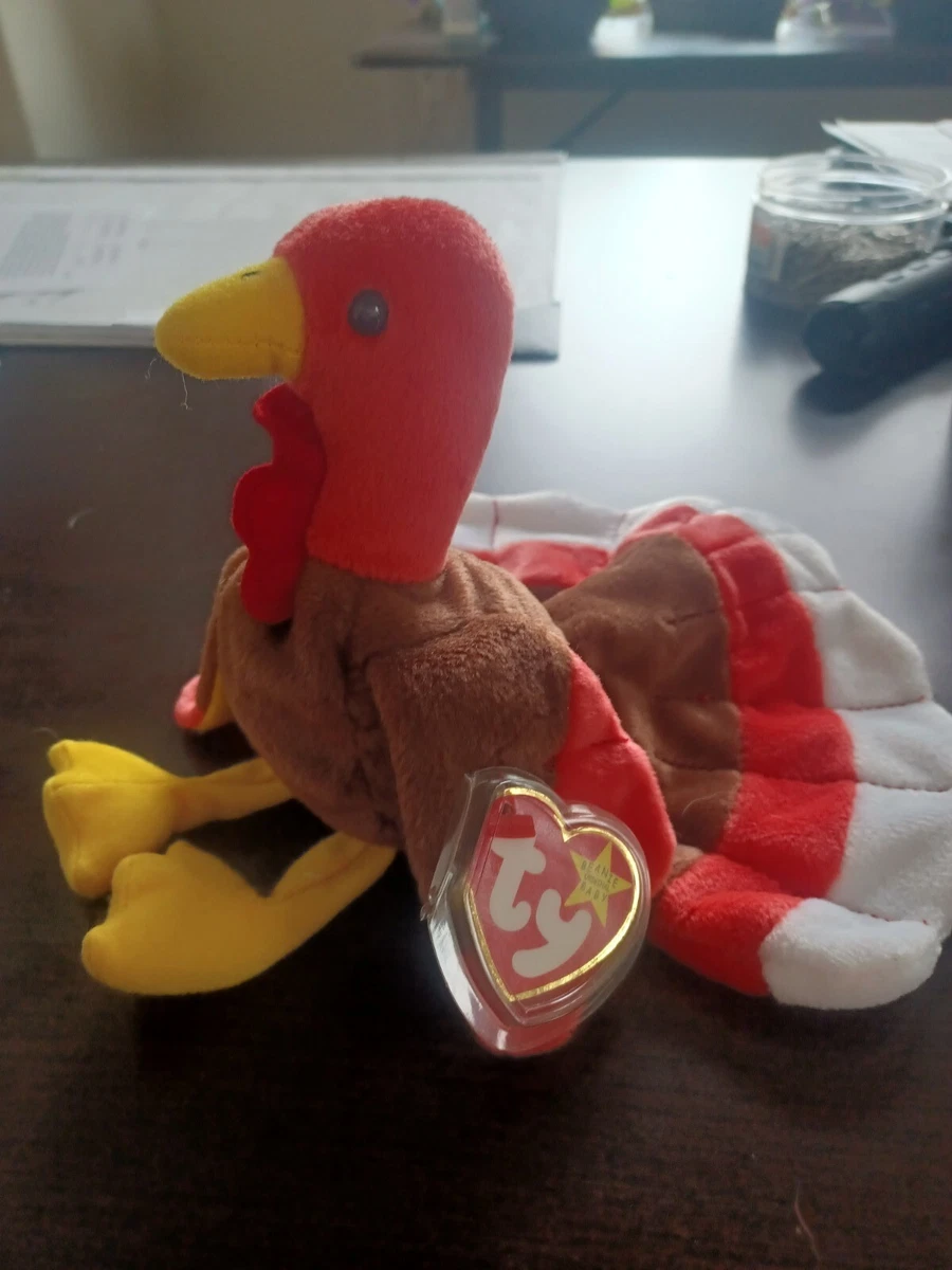 RARE Ty Beanie Baby Gobbles the Turkey 1997 Near Mint Several ERRORS Retired