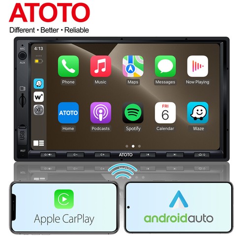 ATOTO F7 WE 7" Auto radio sans fil CarPlay & Android voiture double Din Mirror Link - Photo 1/11