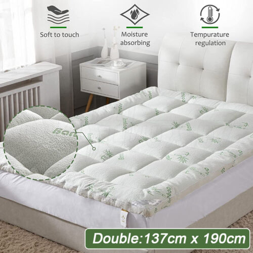 1000GSM Bamboo Pillowtop Mattress Topper Bed Matress Protector SB/DB/QB/KB/KSB - Picture 15 of 17