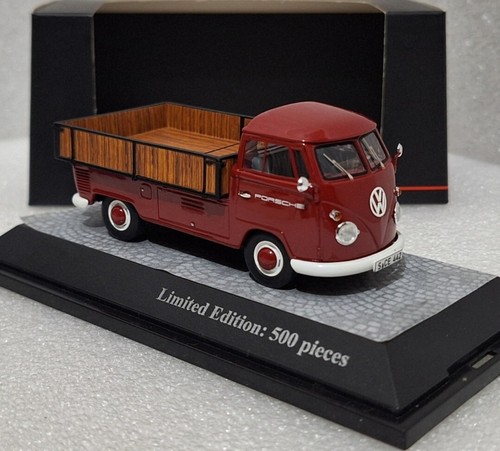 (1) VW T1 Transporter Porsche Pick-Up 1965 Red/ Wood 1:43 Premium Classixxs - Picture 3 of 14