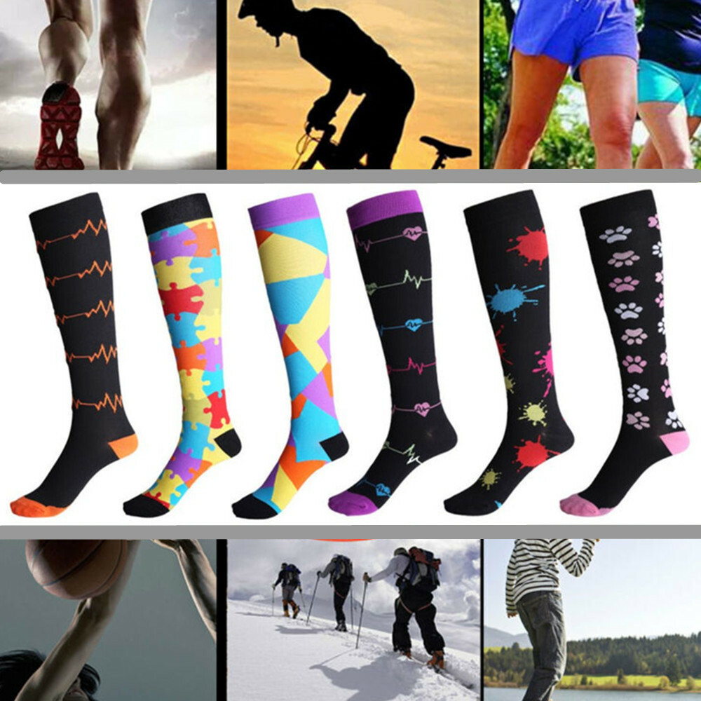 Un par de calcetines de compresión unisex de EE. UU. para enfermería médica viajes deportes medias