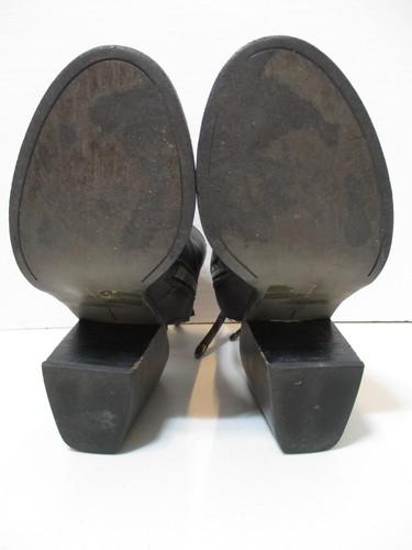 Dolce Vita Port Black Leather Peep Toe Block Heel Shoes Ankle Size Zips 8 Goth - 第 12/23 張圖片