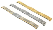 Bandini Steel Stretch Watch Band Expansion Strap Adjustable Silver, Gold 12 14mm