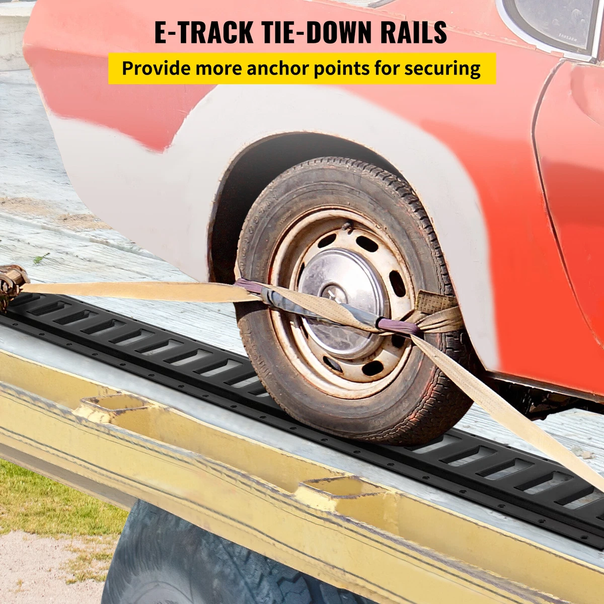 4 Pack 5' E Track Tie Down Rails System Power Coated E-Tracks for