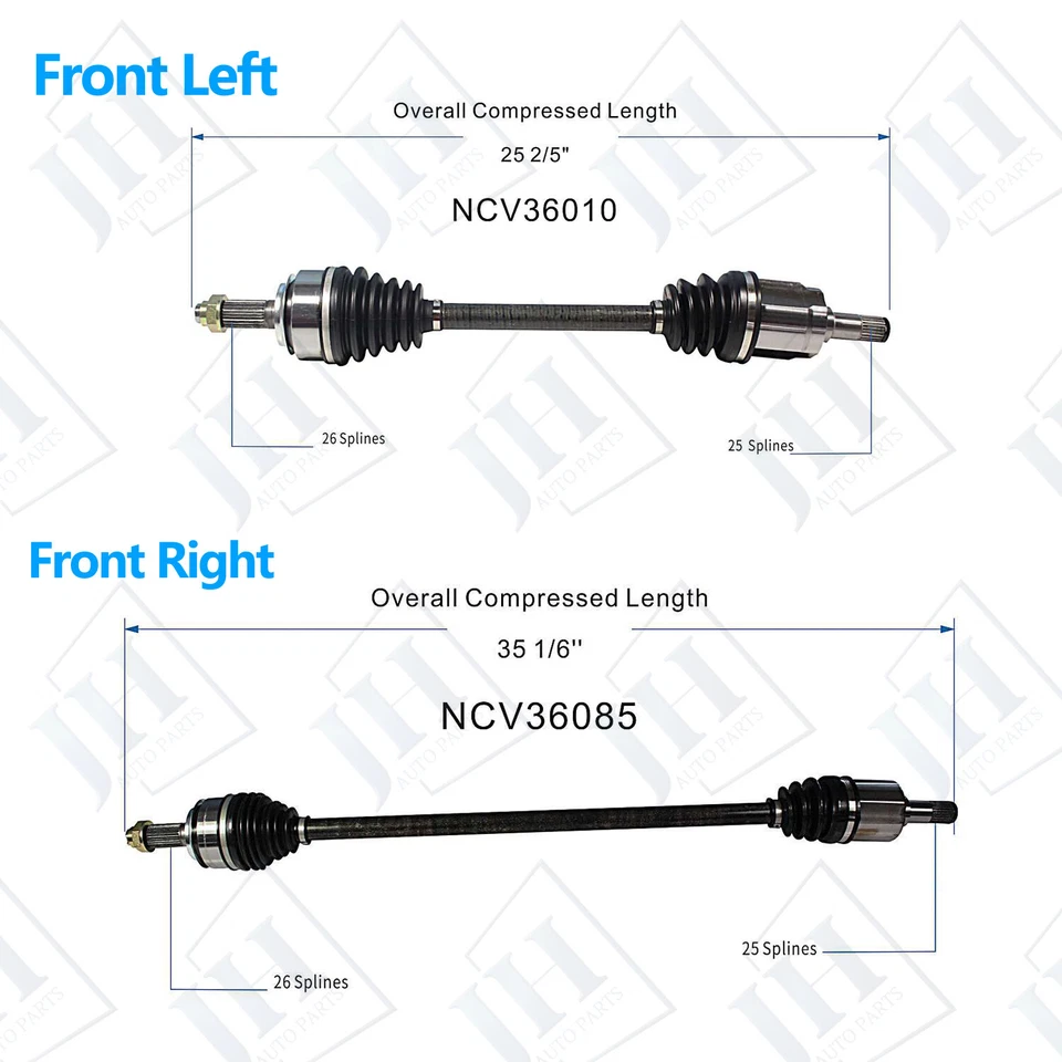 OE Front Pair Left Right CV Axle Shaft Set for 09 10 11 Honda Fit L4 1.5L Manual - Image 2 of 4