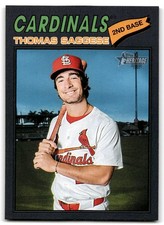2026 Topps Heritage Dark Gray Thomas Saggese St. Louis Cardinals #230