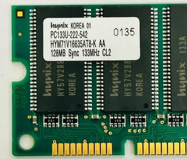 256MB (2 x 128MB) Hynix HYM71V16635AT8-K PC133 133MHz 168-Pin SDRAM Memory Kit - Image 3 of 4