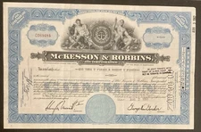 McKesson & Robbins, Inc Vintage Common Stock certificate