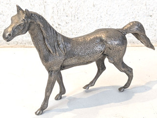 Vintage Silver Metal Horse Figurine Very Heavy