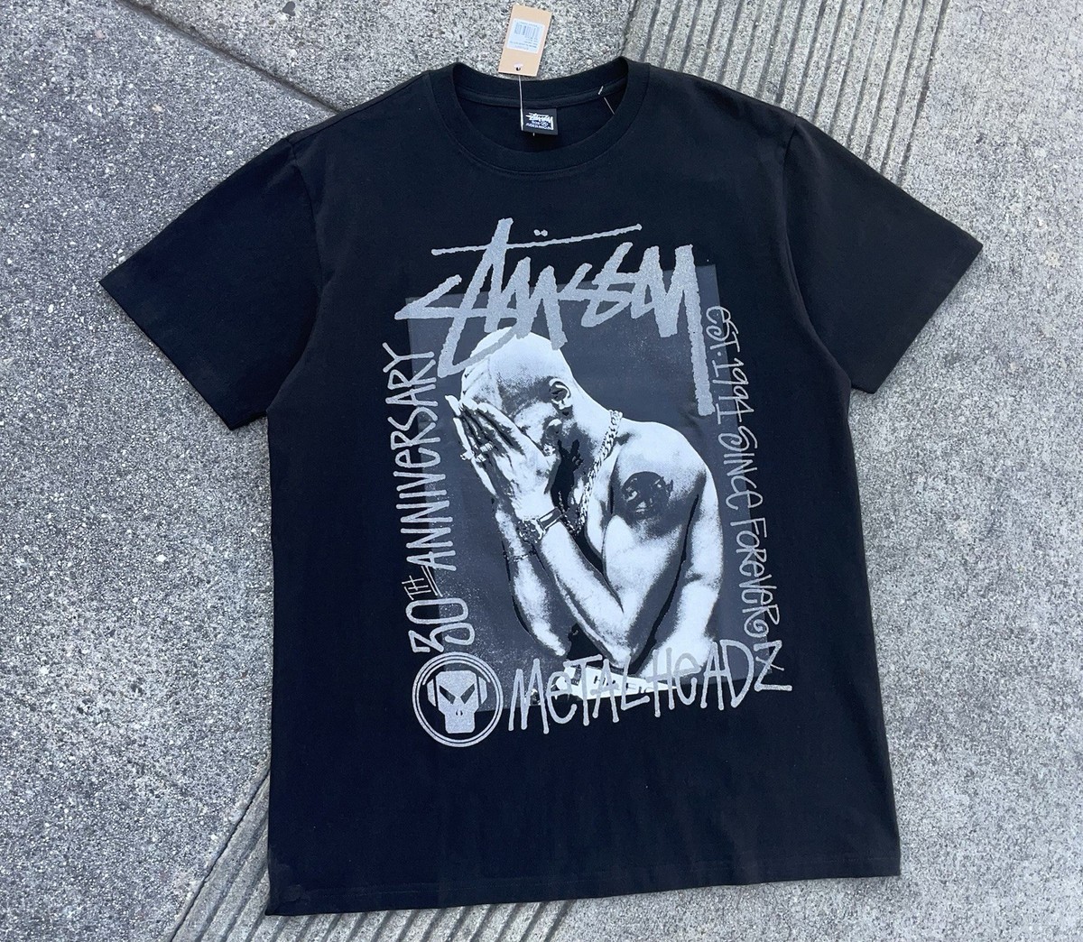 New Stussy Metal Heads Goldie 30th Anniversary Tee Shirt Mens