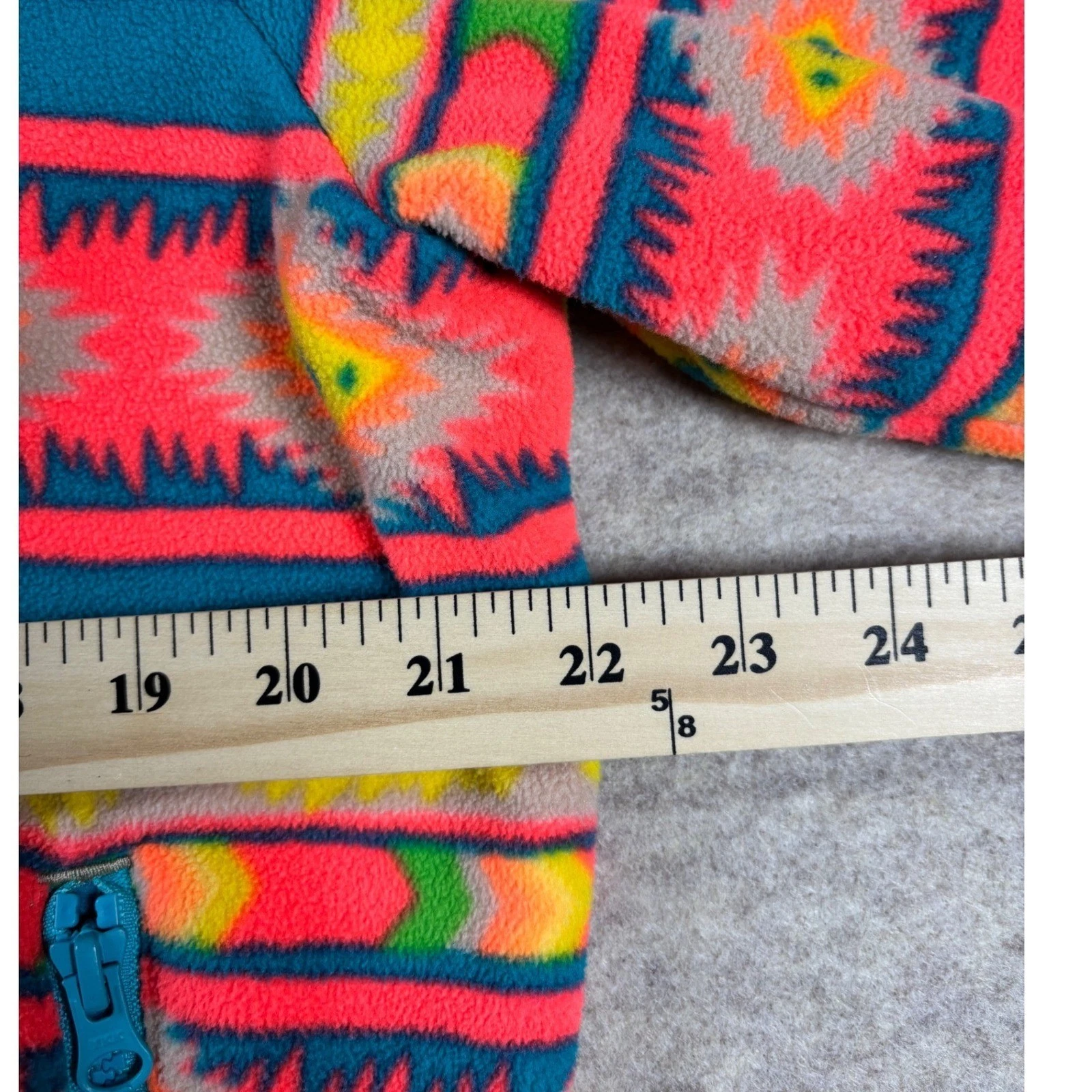 Chubbies Mens Full Zip Fleece Jacket Neon Aztec Southwestern Pink Blue Large image 2