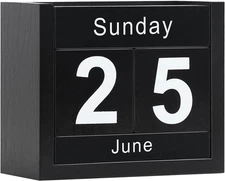 Wooden Block Calendar for Desk, Daily Desktop Perpetual Desk Calendar, Cute Date