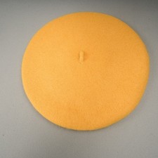 Wool Beret Womens Yellow French Style Winter Hat