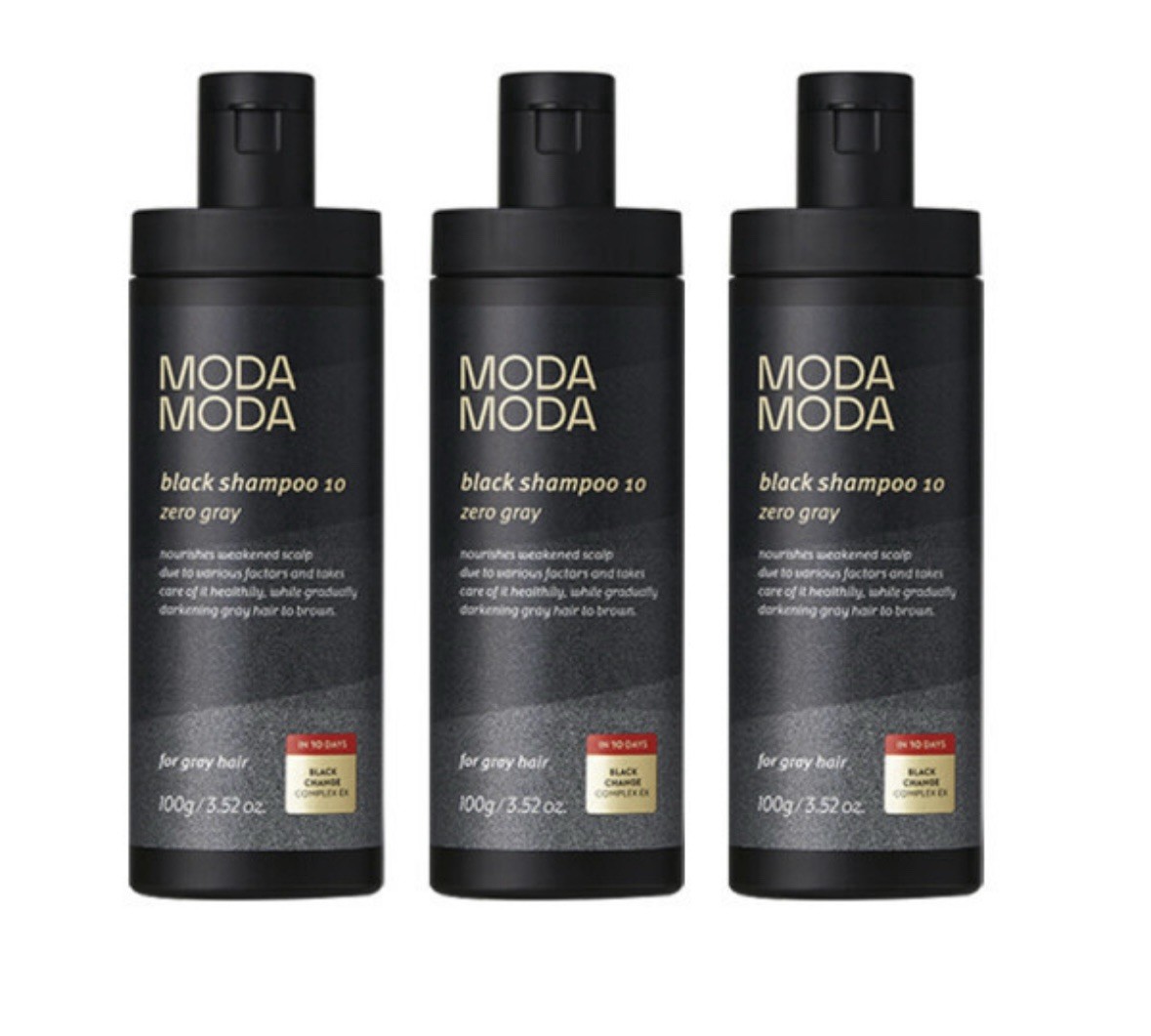 ModaModa Pro-Change Black Shampoo 100g*3ea / Darkening Gray