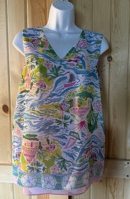 Charlie Paige Tunic Tropical  Resort Print Top Size Medium ~Beautiful ~