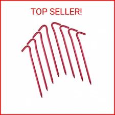 Hikemax 7075 Aluminum Tent Stakes 10 Pack - Ultralight 7 Inch Hook Tent Pegs wit