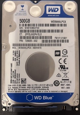 HDD Festplatte 2,5''  500GB 5400 RPM 16MB Western Digital WD5000LPCX (726h)
