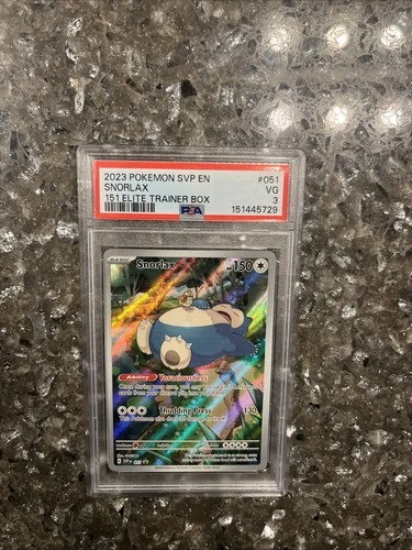 2023 Pokemon SVP EN Snorlax 151 Elite Trainer Box PSA 3 Fresh Slab