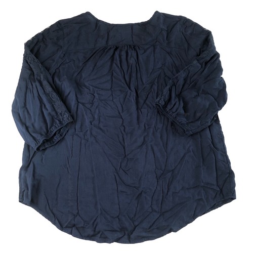 Massimo Supply Co Women’s Blue Embroidered Sleeve Lace Detail Tunic Size XXL - Picture 2 of 14