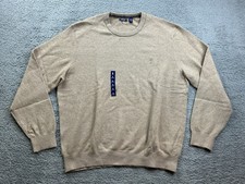 IZOD Men's Size XL Premium Essentials Crewneck Sweater Camel
