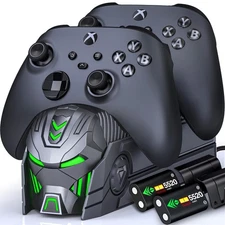 Rechargeable Xbox One Controller Charger Station with 2X 5520mWh Battery Pack...